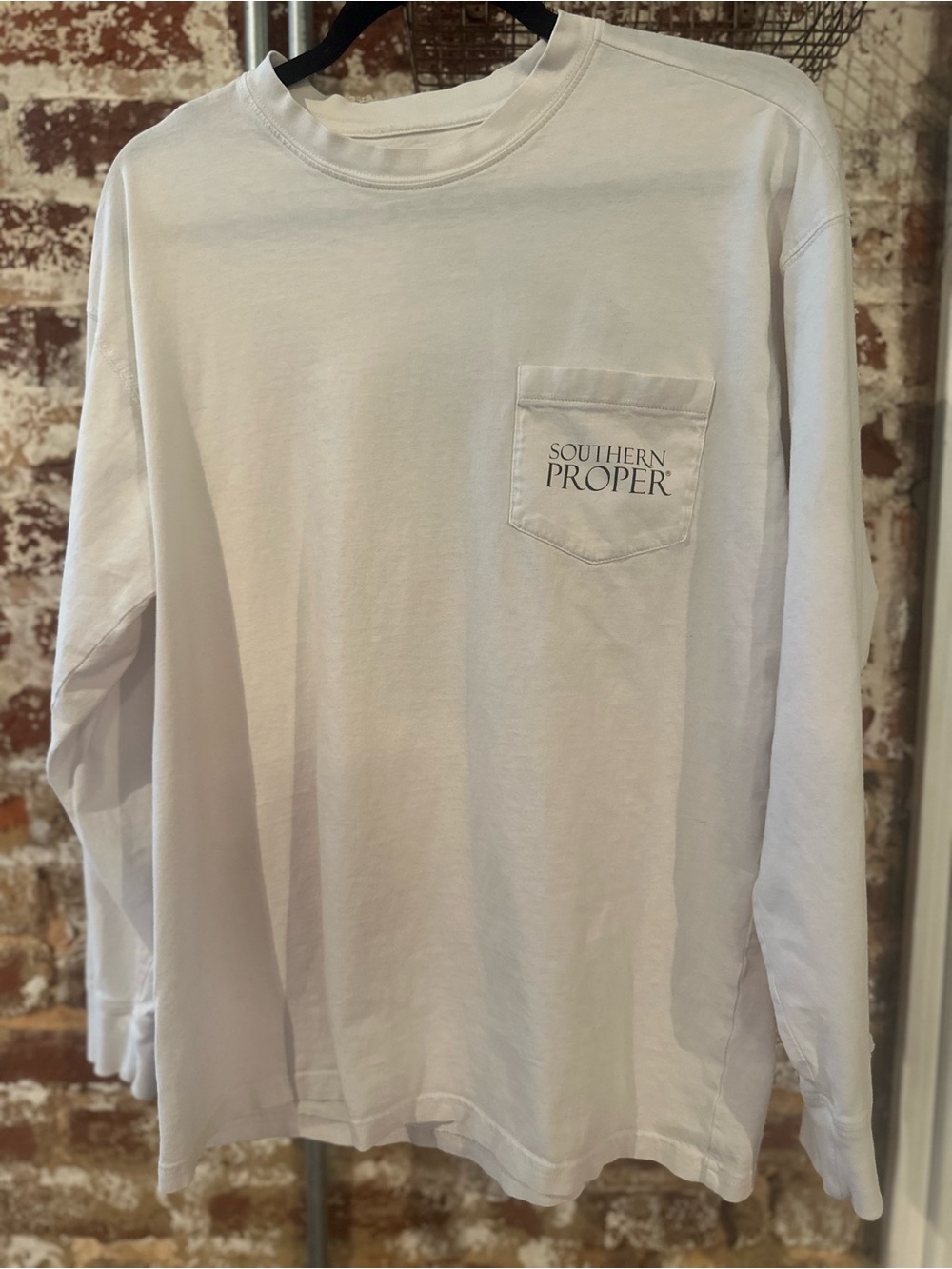 Southern Proper Long-Sleeve Pocket Tee, Size Large